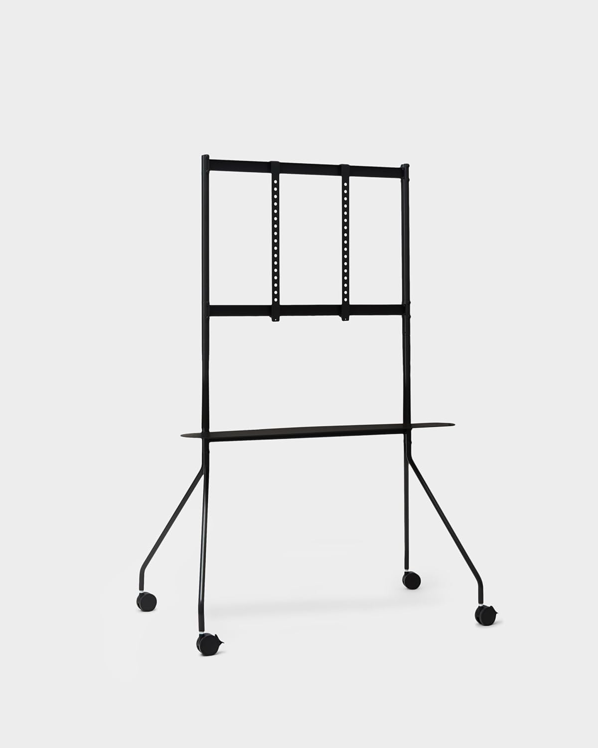 Pedestal Moon PRO tv-standaard oprolbaar voor beeldschermen, 40 tot 75 inch, mobiele televisiestandaard met wielen voor vergaderruimte, beurs, tentoonstelling, tv-rolwagen, professionele
