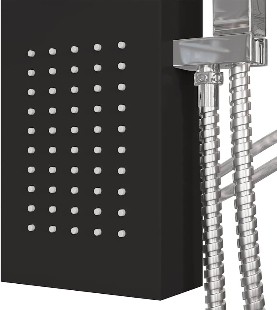 Douchepaneel – Douche Systeem – Regendouche – Douchekraan – Handdouche – Mat Zwart – Aluminium – 4 Functies Met Massagejets