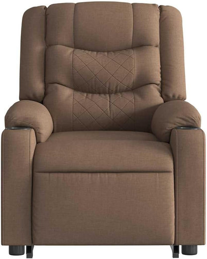 Massagestoel – Elektrische Relaxstoel – Televisiestoel – Ligstoel – Opstahulp – Elektrische Ligfunctie – Bruine Stof – Kantelbaar tot 135°