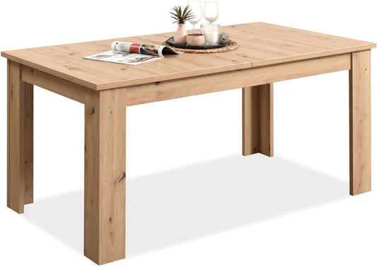 Uittrekbare Eettafel – Uitklapbare Tafel – Verlengbare Keukentafel – Multifunctionele Tafel – Eetkamertafel – Massief Hout – 120x80 cm Uitbreidbaar tot 160 cm – Geschikt voor 6 Personen