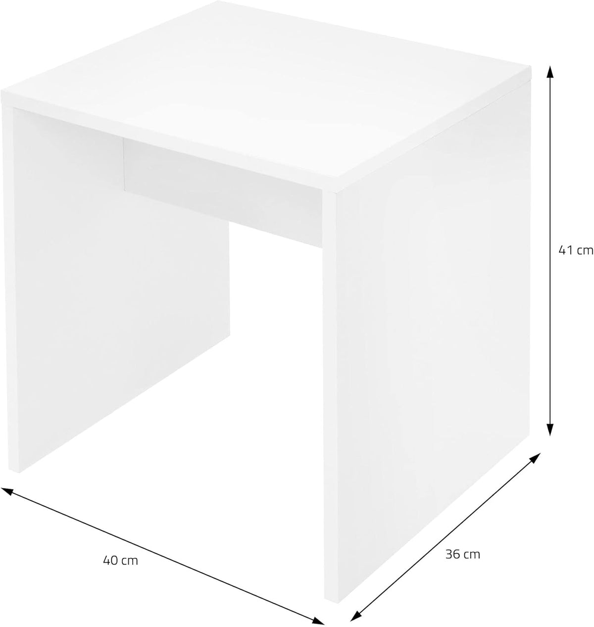 ML-Design Makeup Table with Folding Mirror and Stool, 100 x 40 x 140 cm, Modern White, with 2 Drawers, 3 Open Compartments, Dressing Table, Wooden Pane, Bedroom - QUORE