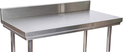 Roestvrijstalen Werktafel – RVS Werktafel – Horeca Werktafel – Keukenwerktafel – Bereidingstafel – Met Opstaande Rand – 120x60x85 Cm – 150 Kg Draagkracht