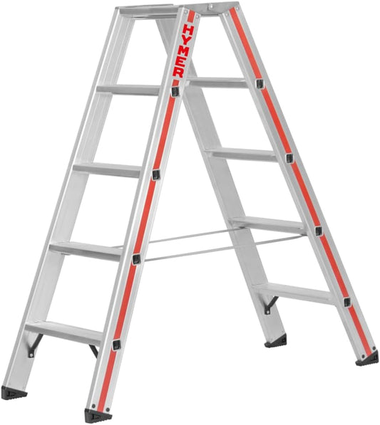 Hymer Trapladder 2x5 treden (aan beide zijden beloopbaar, versterkte treden, spreidbeveiliging) 802410