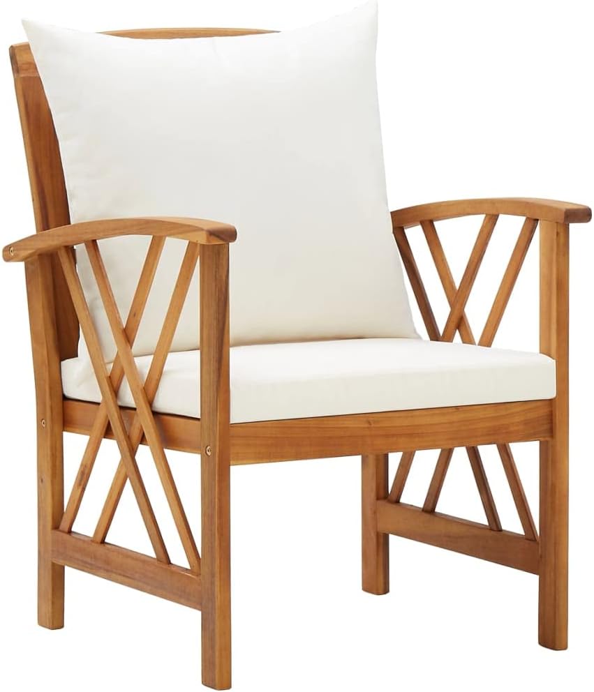 vidaXL Garden chairs 2 pcs with cushions solid acacia wood - QUORE