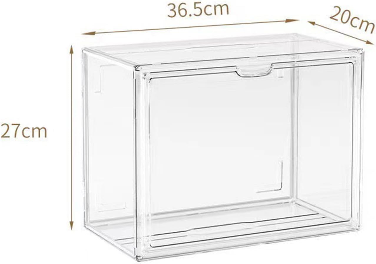 Acryl vitrine doorzichtige handtas opslag organizer voor kast, stapelbare tas organizer met magnetische deur voor portemonnee, cosmetica, speelgoed (9)