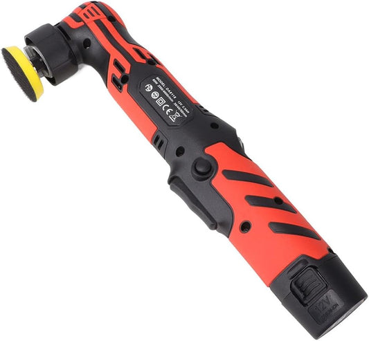 12V Mini Polijstmachine Accu Polijstset – 6-versnellingen, 5mm & 12mm Excentrische, Borstelloze Motor, 2x 2000mAh Accu, Snelwisselsel voor Autoverzorging, Meubels, Detailreiniging
