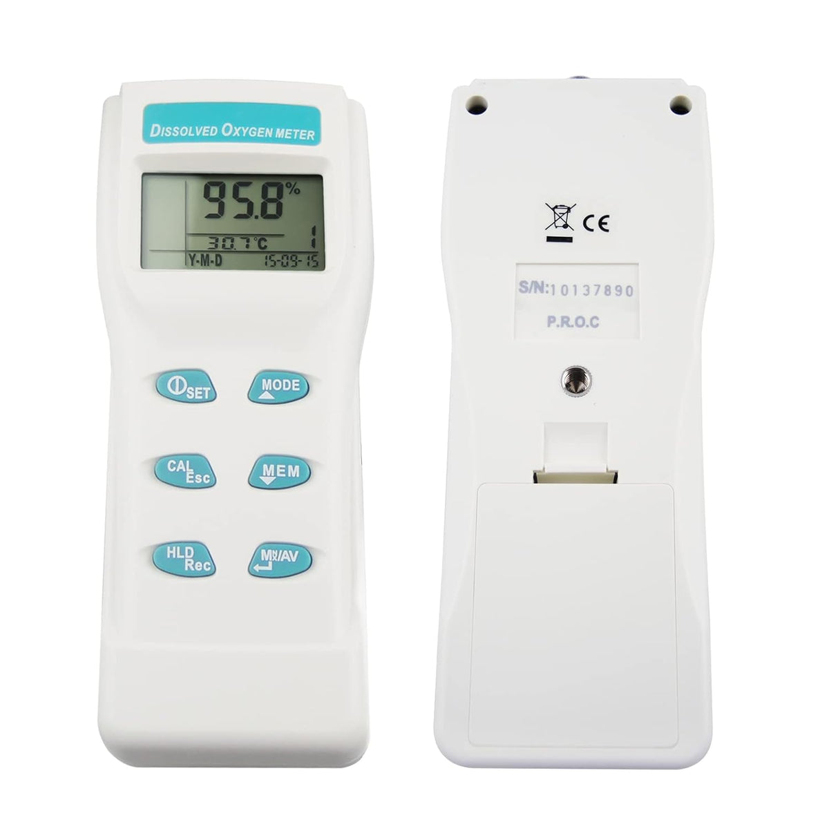Opgeloste Zuurstof Meter DO Temperatuur Tester Waterkwaliteit Monitor met Zuurstofelektrode voor Aquarium, Zoetwater, Laboratorium, Aquacultuur, etc.