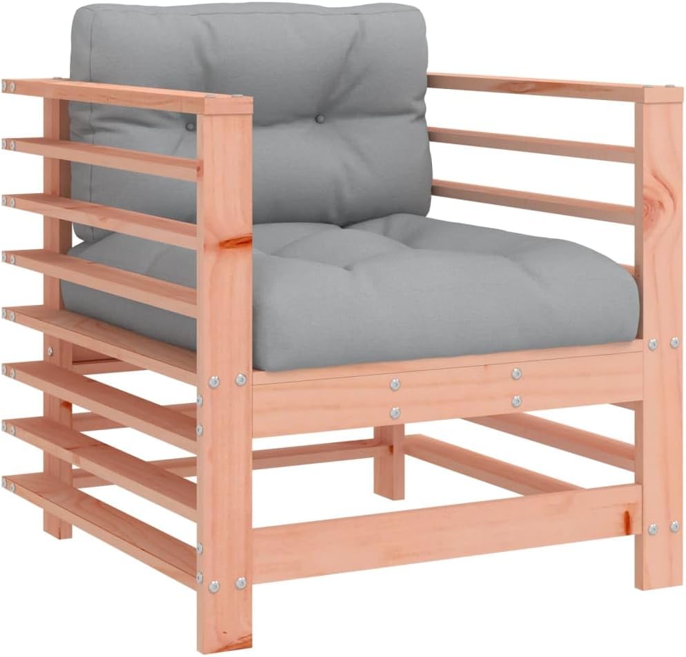 Gecheer Douglas Douglas 2 x Outdoor Armchairs, Garden Chairs, Garden Chairs, Relax Chair, Garden Chairs and Cushions, Solid Wood - QUORE