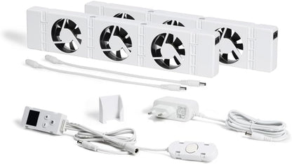 SpeedComfort Radiator Ventilator met Control Sensor - Duo Set (2x) - Sneller Verwarmen - Tot 22% Energie Besparen - Geschikt voor Warmtepomp - Meerdere Snelheden - Simpel te Plaatsen - Fluisterstil