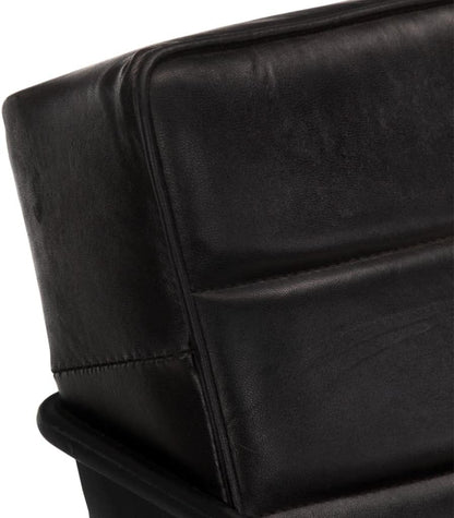 Armchair Black Genuine Leather Lounge Chair TV Chair Recliner Office Chair Chair for Bedroom Living Room Study Office