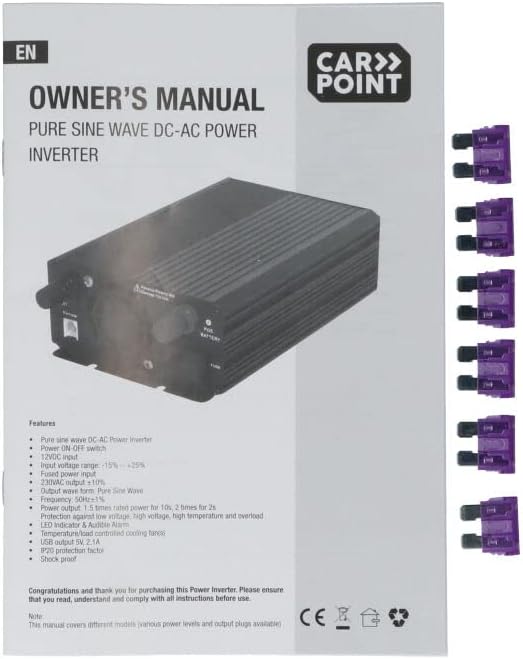 Carpoint Inverter Pure Sine 12 V > 230 V 1500 W French/Belgian Socket       </font></font>