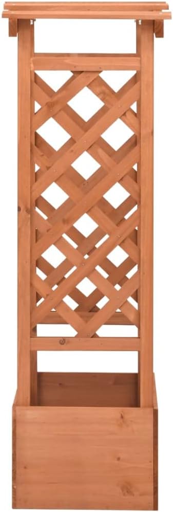 Planter with Trellis Outdoor Garden 49 x 39 x 117 cm Pine Wood - QUORE