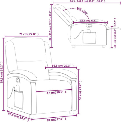 vidaXL Massage Chair Adjustable Fabric Dark Brown