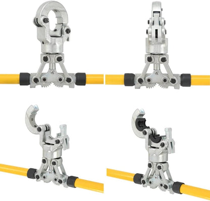 Hydraulische Pers- En Striptang – Krimptang – Wurgtang – Kabelschoentang – V-Vormige Tang – 60 kN Perskracht – 360° Draaibare Kop