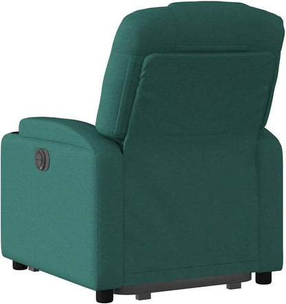 Relaxstoel Met Opstahulp – Elektrische Relaxstoel – Tv-Stoel – Ligstoel – Enkelvoudige Ligstoel – Donkergroene Stof – Elektrisch Kantelsysteem – Maximaal 135 Graden Ligpositie