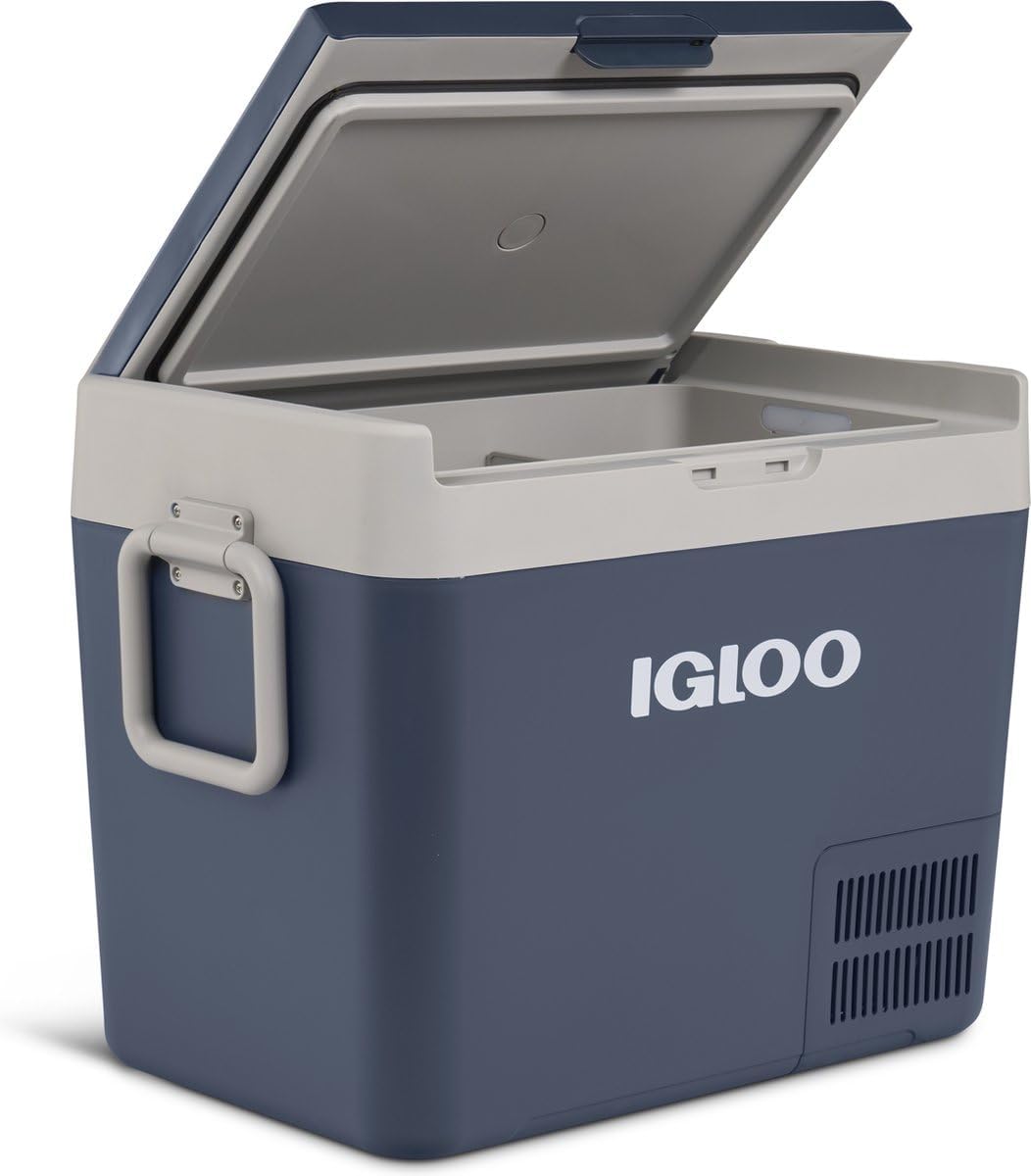 IGLOO ICF40 Draagbare compressor-koelbox, 39 liter, 12/24 V, 230 V, elektrische koelbox, -18 °C tot 20 °C, mini-koelkast, vriesbox voor camping, auto