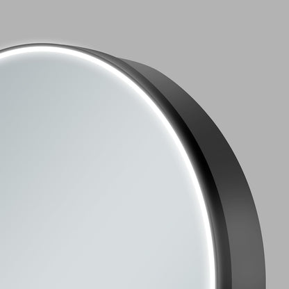 Talos Spiegelkast met verwisselbare verlichting Black Nova Ø60 cm zwart - Spiegelkast badkamer met 2 legplanken - aluminium - achterwand gespiegeld