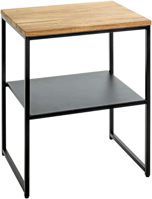 HAKU Bijzettafel, massief hout, eikenhout, zwart, B 45 x D 35 x H 60 cm