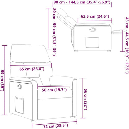 Verstelbare Fauteuil – Relaxstoel – Leunstoel – Lounge Stoel – Zetel – Ademend Polyester Stof – Ingebouwde Bekerhouders