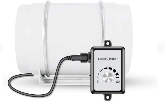 Hon&Guan Afzuigventilator Pijpventilator 200 mm met variabele snelheidsregeling, uitlaatventilator voor verwarming, koeling, booster, kweektenten, hydrocultuur, huishoudelijk gebruik