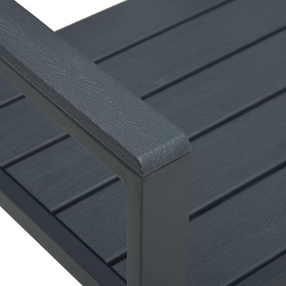 vidaXL Garden Bench Wood-look HDPE Grey Garden Bench Garden Benches Outdoor Bench Bench - QUORE