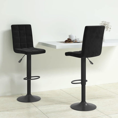 vidaXL Barkrukken 2 st fluweel zwart, barkrukje, bar kruk, barstoel, barkrukjes, bar krukken, barstoelen, bar stoel, bar stoelen, kruk, krukken