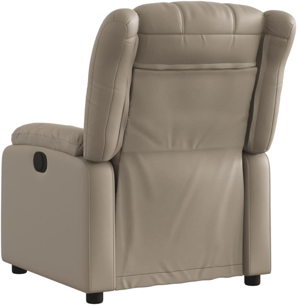 Electric reclining chair with reclining function and 135° tilt, comfortable TV chair with automatic control, faux leather upholstery, side pocket and stable wood-metal