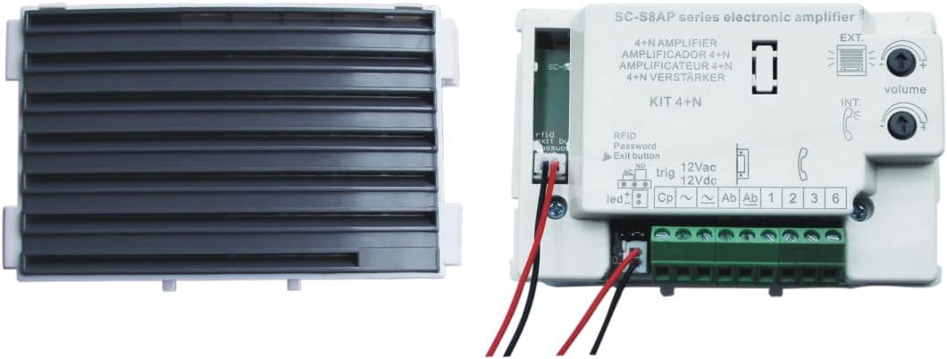 Automatische deurintercom met analoog systeem 4+n, voor gemeenschappen, compleet: straatbord, telefoons, inbouwdoos en voeding. Hoge kwaliteit van productie (5 appartementen)