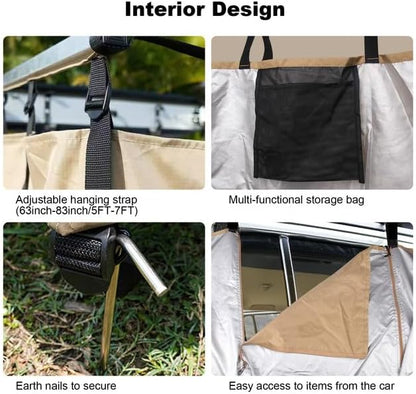 Douchetent camping voor auto, pop-up zijtent voor dakdragers, Oxford waterdichte omkleedtent en toilettent, offroad-accessoires