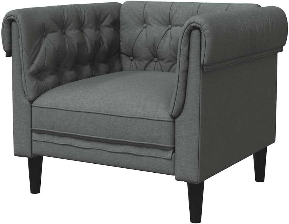 vidaXL Chesterfield Style Armchair Fabric Dark Grey Recliner Recliner Recliner Chair Arm Chair Armchair Lazy Chair TV Chair Recliner Chair - QUORE
