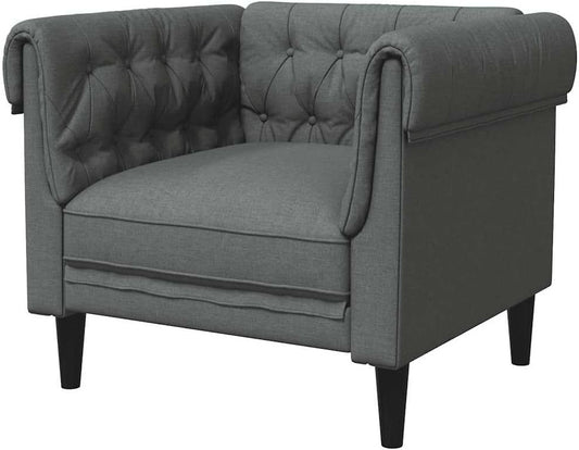 vidaXL Chesterfield Style Armchair Fabric Dark Grey Recliner Recliner Recliner Chair Arm Chair Armchair Lazy Chair TV Chair Recliner Chair - QUORE