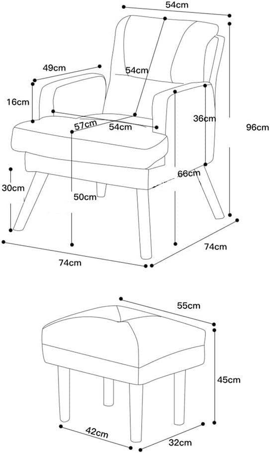 Fauteuil – Relaxstoel – Zithoek – Lounge Chair – Poef – Corduroy Bekleding – Met Voetenbank – Ergonomisch Ontwerp – Stevig Metalen Frame