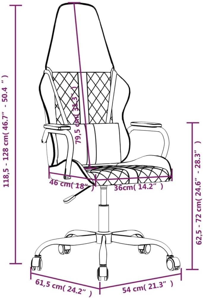 Gamingstoel – Gamestoel – Bureaustoel – Game Chair – Racingstoel – Kunstleer – Verstelbare Zithoogte – 360° Draaibaar