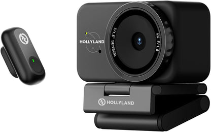Hollyland Lyra Webcam: UHD 4K Webcam voor PC/Mac, 1/1.5" Sensor, Autoframing, PDAF, HDR - Geschikt voor Live Streaming, Videobellen & Gamen - Werkt met Zoom, Teams, Twitch en Meer (Lark A1+Lyra)