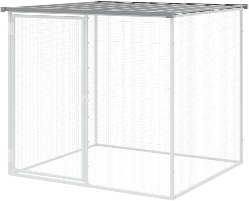 Kippenren – Kippenhok – Kippenren Met Dak – Dierenverblijf – Pluimveeverblijf – Gegalvaniseerd Staal – Groot Formaat 403x98x90 cm