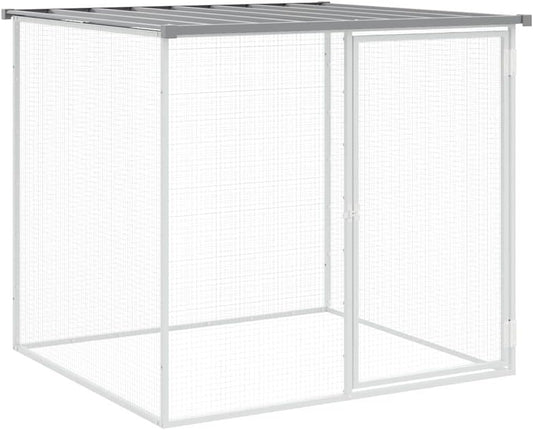 vidaXL Chicken coop with roof 604x98x90 cm galvanized steel light gray