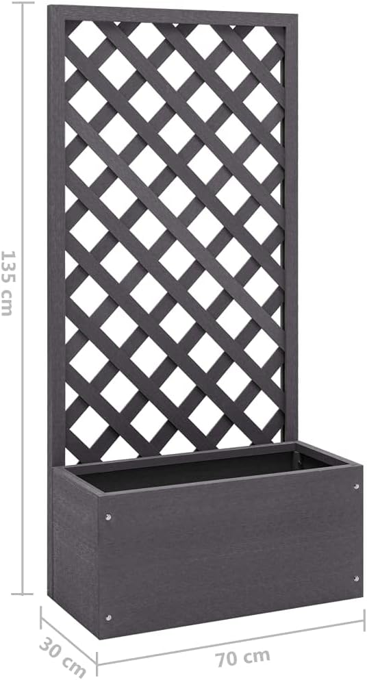 Trellis Trellis Flower Box, Trellis with Planter for Garden, Terrace and Balcony! Trellis with Flower Box 70x30x135cm WPC - QUORE