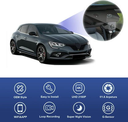 Dashcam – Autocamera – Camera Auto – Auto Camera – Rijcamera – Specifieke Facelift-uitvoering 2021-2023 – OEM-Look Geïntegreerd – 4K UHD 3840x2160, WiFi, Loop Recording & G-Sensor