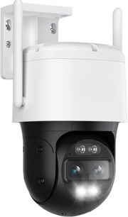 Beveiligingscamera - WiFi-beveiligingscamera - Camerabewaking - 4K Wi-Fi 6 - voor Buiten - met Dubbele Lens - 6X Hybride Zoom - 360° Zicht - Detectie van Personen - Voertuigen - Dieren - Automatisch Volgen - Kleurennachtzicht - Wit