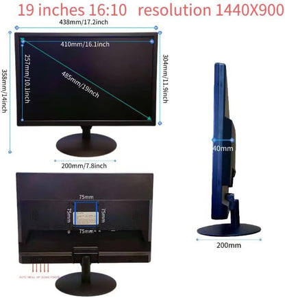 19 inch monitor CCTV scherm beveiligingscamera multifunctionele HDMI AV BNC VGA ingang USB-interface computermonitor resolutie 1440 x 900