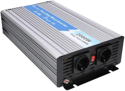 Extralink OPIP 2000 W omvormer 12 V naar 230 V, 2000 W, zuivere sinusgolf, spanningsomvormer voor auto, DC/AC, transformator 12 V naar 230 V, USB-poor