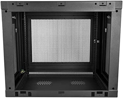 Wandmonteerbare 9U Netwerkkast – Serverkast, Patchkast, Rackkast, Serverrack – 19-Inch Met 1U Schap – 38 Cm Montagediepte, Afsluitbaar En Geventileerd