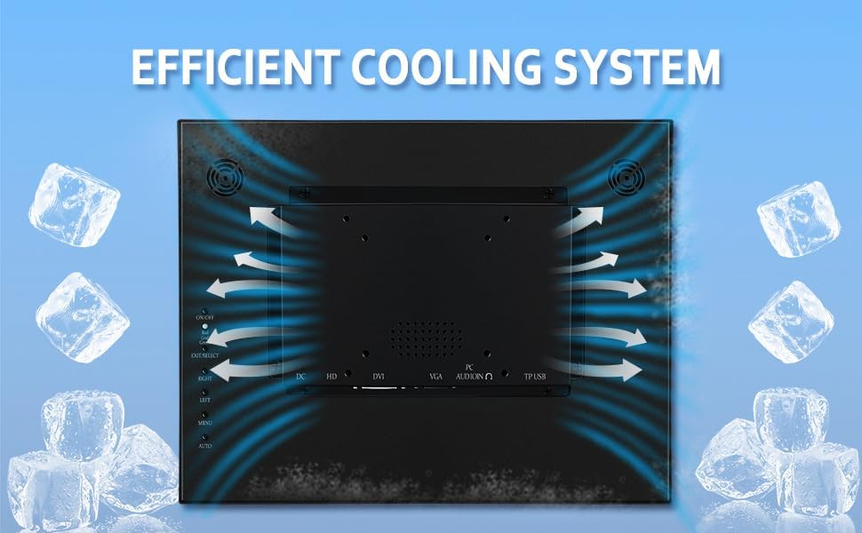 VSDISPLAY Industriële Monitor, 15 duim 1024x768 400nit IPS LCD het Scherm met de Video-ingang van VGA DVI