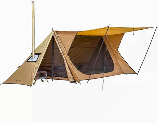 POMOLY Camping Hot Tent Bushcraft Tent, STOVEHUT 70 3.0 Shelter met 4 palen voor 1-2 personen wandelen, backpacken