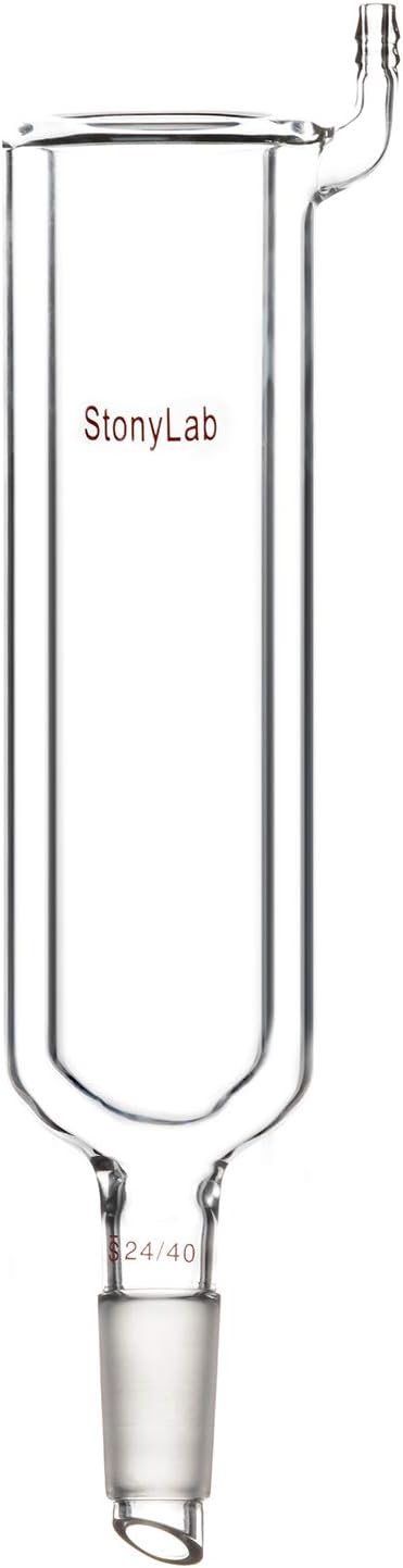 Dewar-Condensor – Dewar-Type Condensor – Droogijscondensor – Laboratoriumcondensor – Labcondensor – Grote Bovenopening – Borosilicaatglas, 24/40 Onderzijde, 200 Mm Jaslengte, 40 Mm Binnendiameter