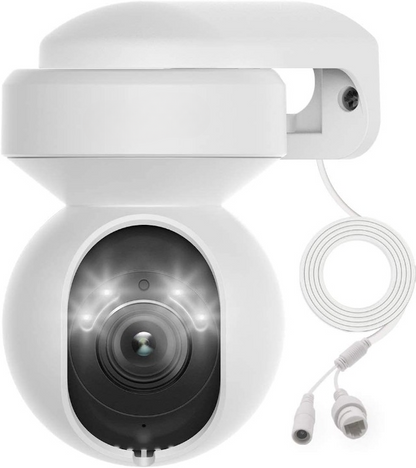 Beveiligingscamera - Wifi-beveiligingscamera - Camerabewaking - Draadloos - voor Buiten - 2.4 & 5GHz - 5MP - CCTV-camera - met AI-detectie van Mens - Huisdier - Automatisch Volgen - 3x Optische Zoom - Oudere Huisdieren - Tweerichtingsgeluid - Wit