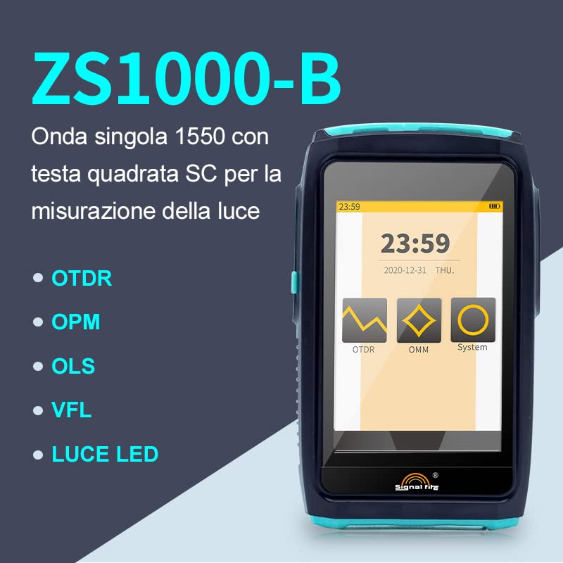 Signal fire Optische reflectometer, 80 km multifunctionele OTDR-glasvezeltester met SC vierkante kop (enkele golf 1550 met lichtmeting)