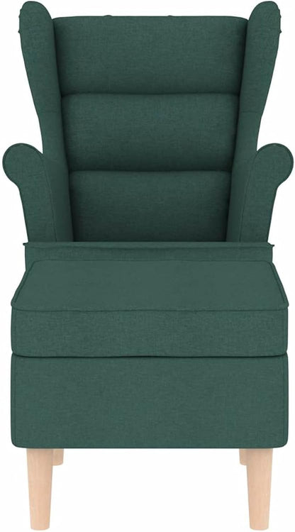 Gecheer 3307994 Armchair with Footstool, Dark Green Fabric Reclining Chair, TV Chair, Sleeping Chair for Living Room, Cinema Evening, Seniors