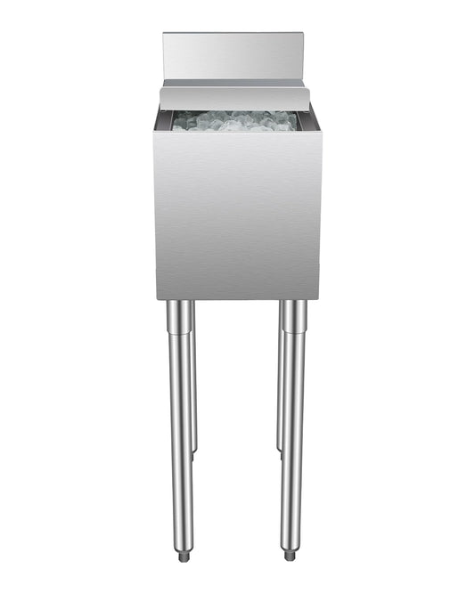 VEVOR Commerciële ijsbak, 28 l onderbar, ijsbak, 30,5 x 48,3 x 94 cm, roestvrijstalen ijskist met schuifdeksel, flessenhouders, verstelbare kogelpoten, koelkar cocktailunit voor bar, restaurant, pub