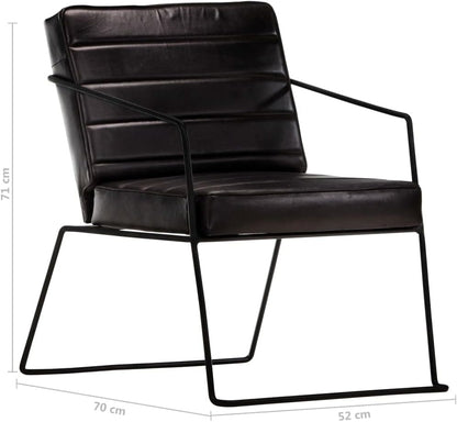 Armchair Black Genuine Leather Lounge Chair TV Chair Recliner Office Chair Chair for Bedroom Living Room Study Office